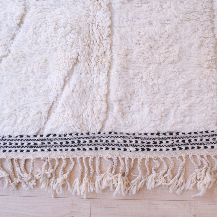 White Moroccan Rug , Authentic Beni Ourain Rug, Tribal Bohemian Area Rug