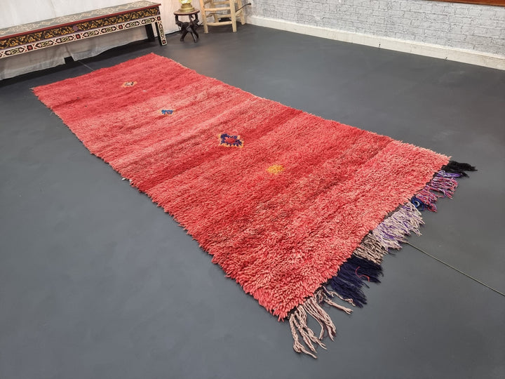 authentic  rug, moroccan rug , berber rug, geometric rug, red rug, handmade rug, sheep wool rug, boujaad  rug, overdyed rug