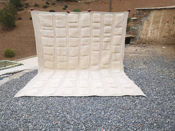 Moroccan rug, Mrirt rug, Rugs for living room, Made to order rug, Area rug, Beniouarain rug, Beni ourain rug, White wool rug, Checkered rug