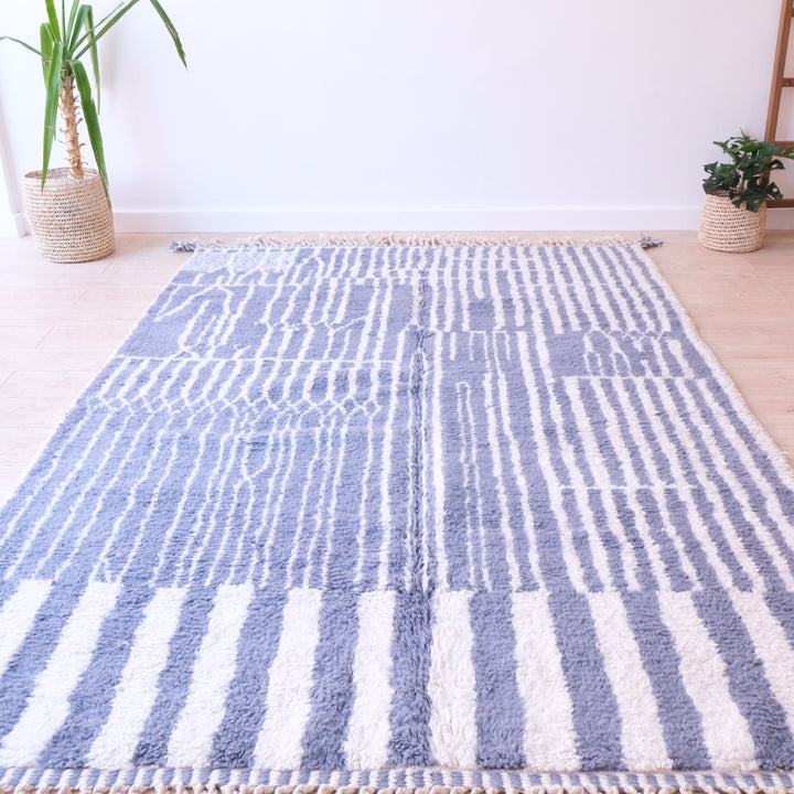 Authentic Blue Beni Ourain Rug, Moroccan Rug , Tribal Bohemian Area Rug