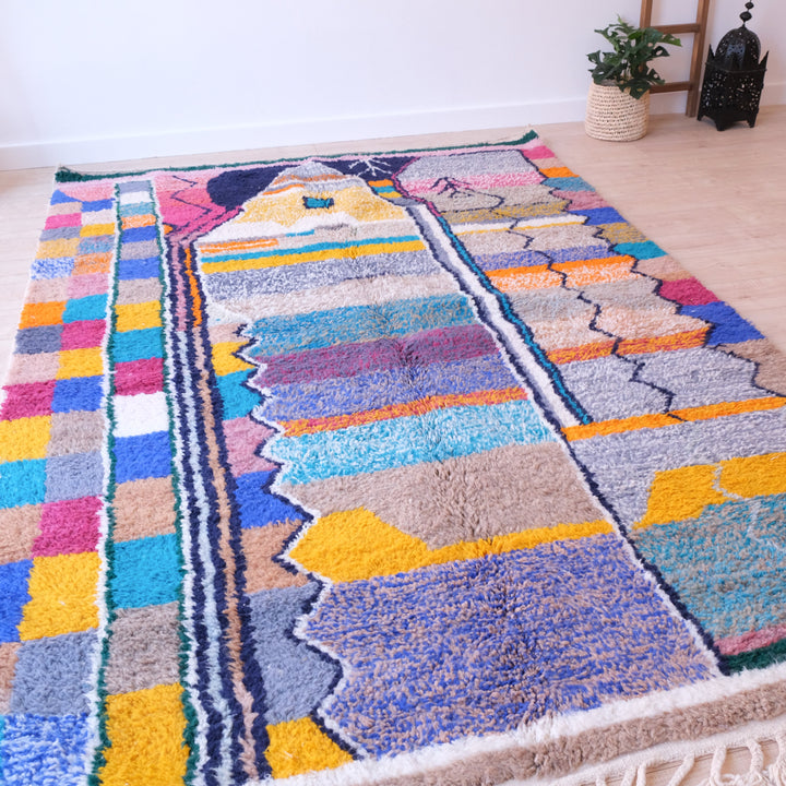 Colourful Moroccan Rug , Authentic Beni Ourain Rug