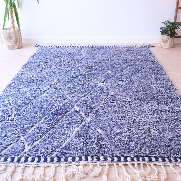 Authentic Moroccan Rug, Blue Beni Ourain Rug 