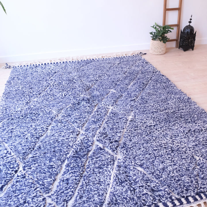 Authentic Moroccan Rug, Blue Beni Ourain Rug 