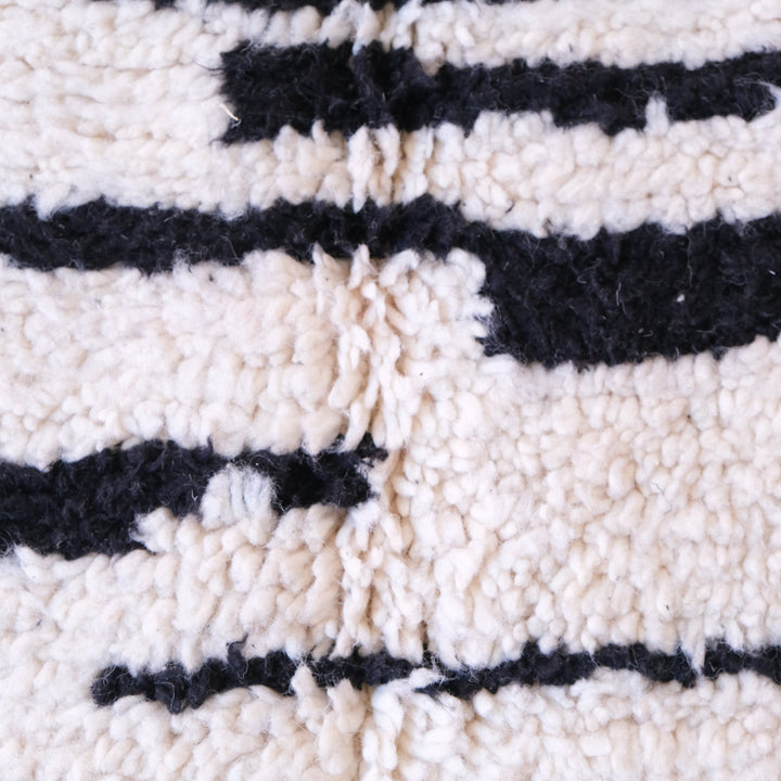 Zebra Moroccan Rug , Soft Beni Ourain Rug