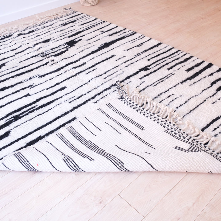 Zebra Moroccan Rug , Soft Beni Ourain Rug