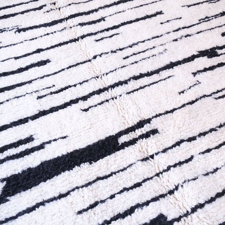 Zebra Moroccan Rug , Soft Beni Ourain Rug