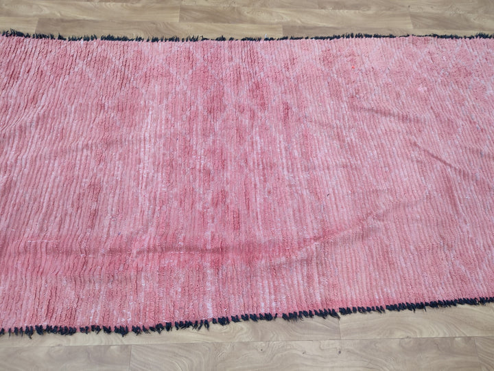 AMAZING MOROCCAN RUG, Berber Handmade Rug, Sheep WoolCotton Rug, Geometric Runner Rug, Authentic Pink Runner Rug, Tribal Handmade Carpet.