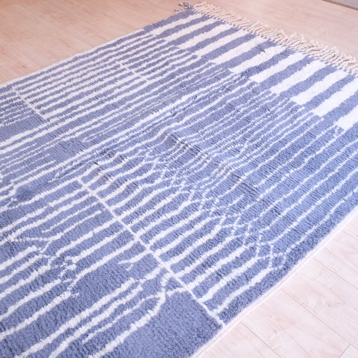 Authentic Blue Beni Ourain Rug, Moroccan Rug , Tribal Bohemian Area Rug