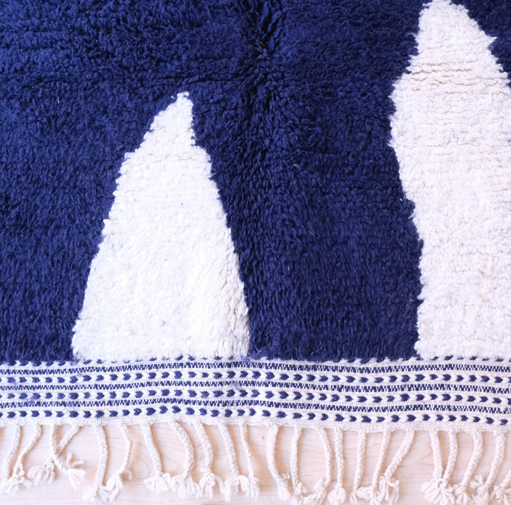 Authentic Blue Moroccan Rug, Beni Ourain Rug 