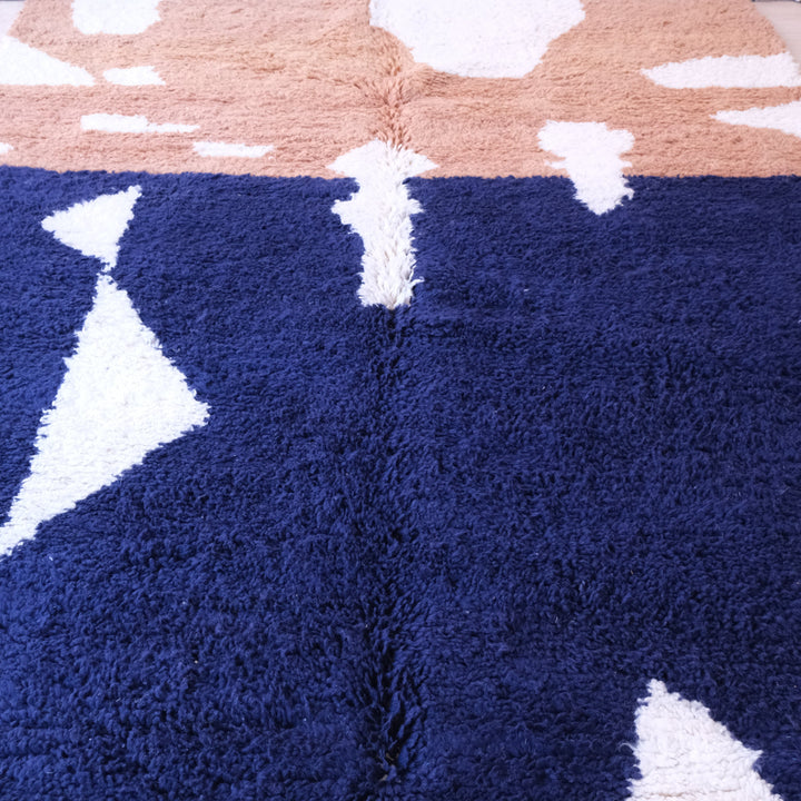 Authentic Blue Moroccan Rug, Beni Ourain Rug 