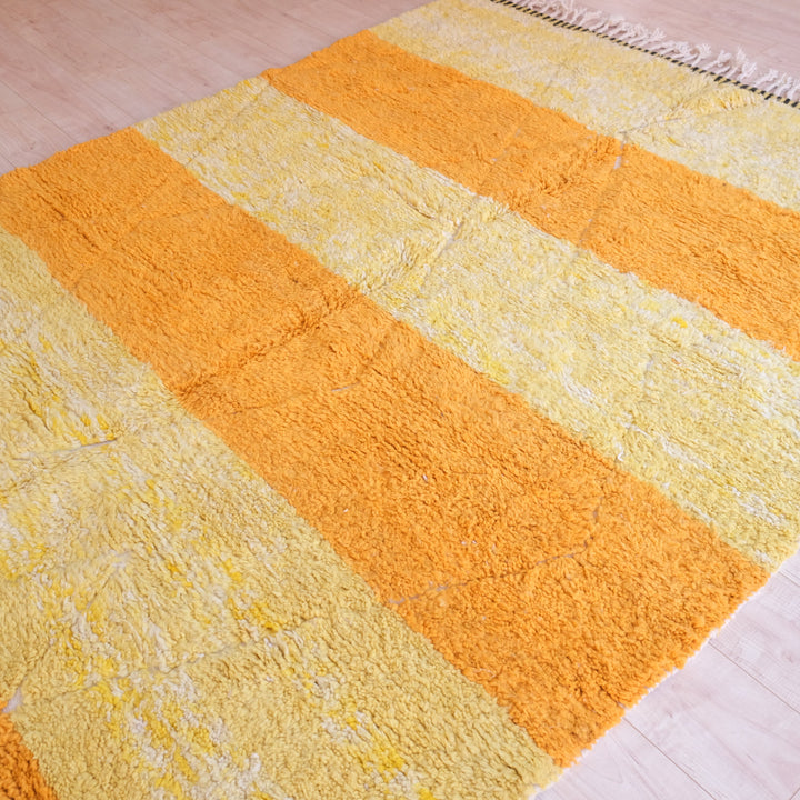 Orange Moroccan Rug , Authentic Beni Ourain Rug, 