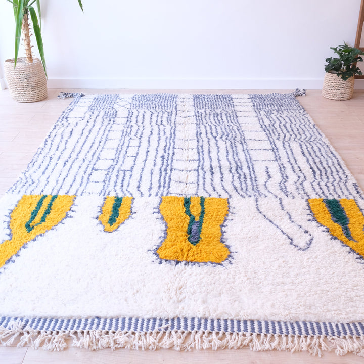 Blue Moroccan Rug , Authentic Beni Ourain Rug