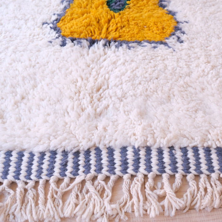 Blue Moroccan Rug , Authentic Beni Ourain Rug