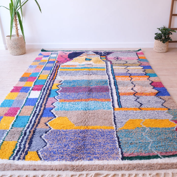 Colourful Moroccan Rug , Authentic Beni Ourain Rug