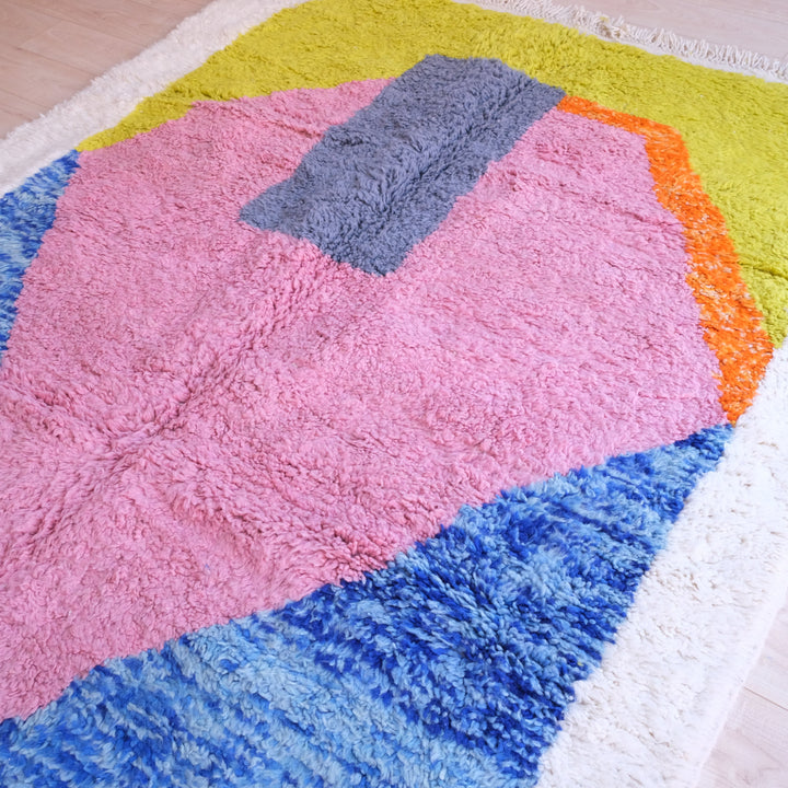 Colourful Moroccan Rug , Authentic Beni Ourain Rug