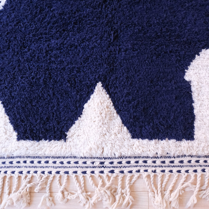 Authentic Blue Moroccan Rug, Beni Ourain Rug 