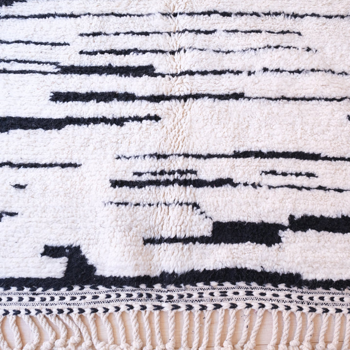 Zebra Moroccan Rug , Soft Beni Ourain Rug