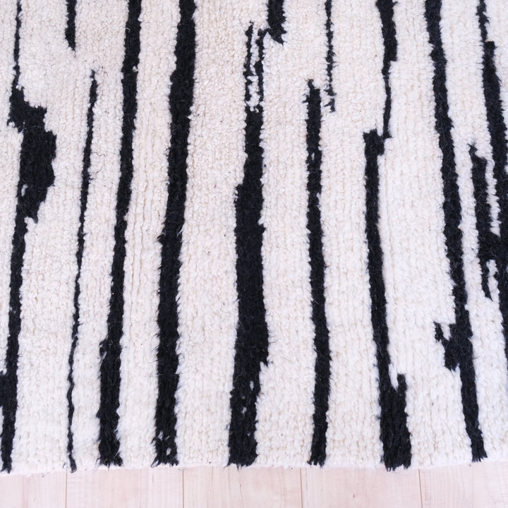 Zebra Moroccan Rug , Soft Beni Ourain Rug