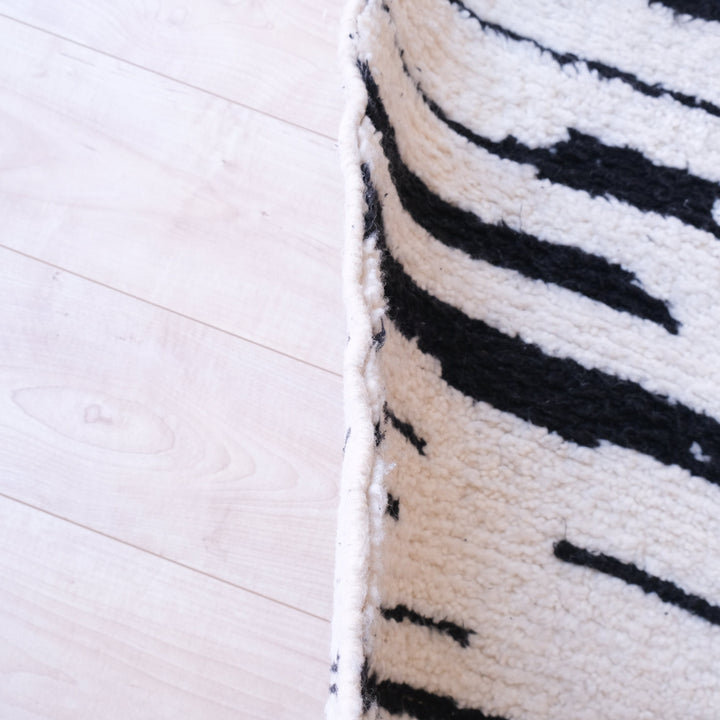 Zebra Moroccan Rug , Soft Beni Ourain Rug