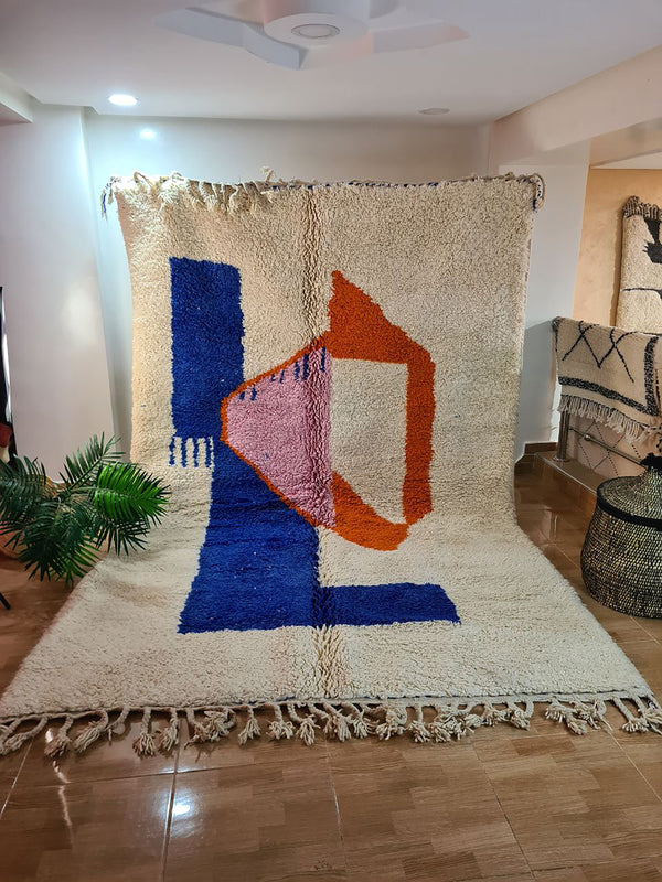 moroccan handmade rug size 6.5x10ft