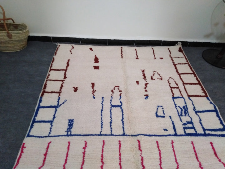 Lovely Moroccan handwoven rag rug  carpet  teppich in perfect condition