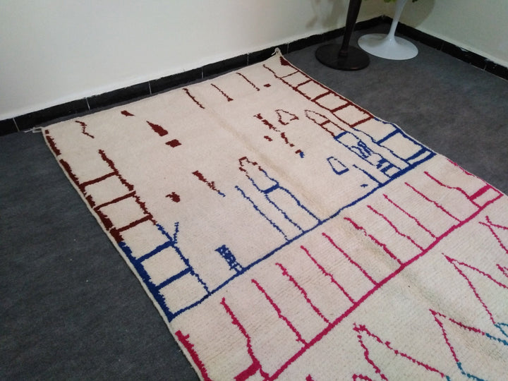 Lovely Moroccan handwoven rag rug  carpet  teppich in perfect condition