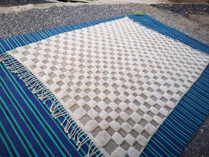 Made to order Moroccan rug, Checkered rug, Beni ourain rug, Mrirt area rug, Berber rug , Azilal rug, Handmade wool rug, Beniouarain rug