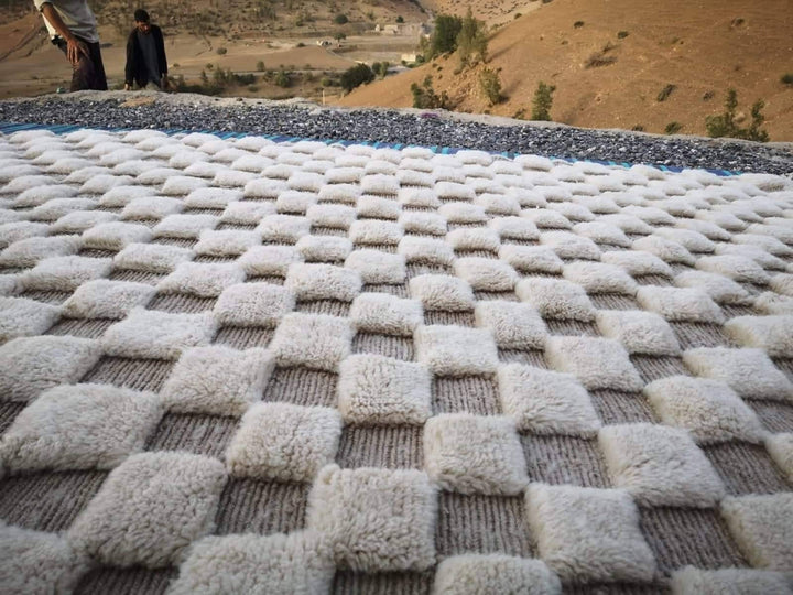 Made to order Moroccan rug, Checkered rug, Beni ourain rug, Mrirt area rug, Berber rug , Azilal rug, Handmade wool rug, Beniouarain rug