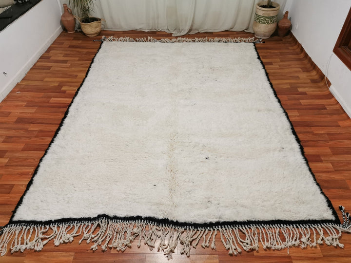 MOROCCAN HANDMADE RUG, Berber Rug, Solid Wool Rug, Beni Ourain Rug, Large Moroccan rug, White Rug, Handwoven Rug, Area Wool Rug, Azilal Rug.