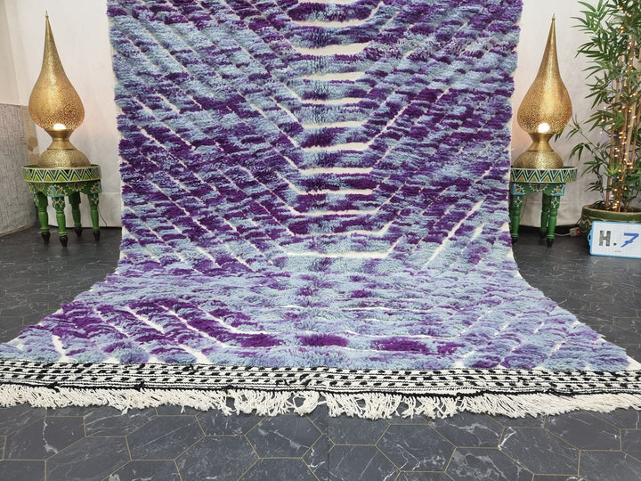 MOROCCAN WOOL RUG, Custom Moroccan Rug, Turquoise and Purple Wool Rug, Handmade Berber Rug, Grooved Carpet, Handmade Wool Rug, Azilal Carpet