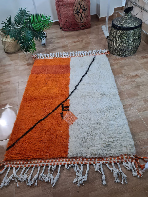 UNIQUE small berber rug, Handmade Rug , 3x5ft Moroccan Rug, 3x5ft Rug, Beniourain Wool Rug, Geometric Rug, Handwoven Rug, Area Rug