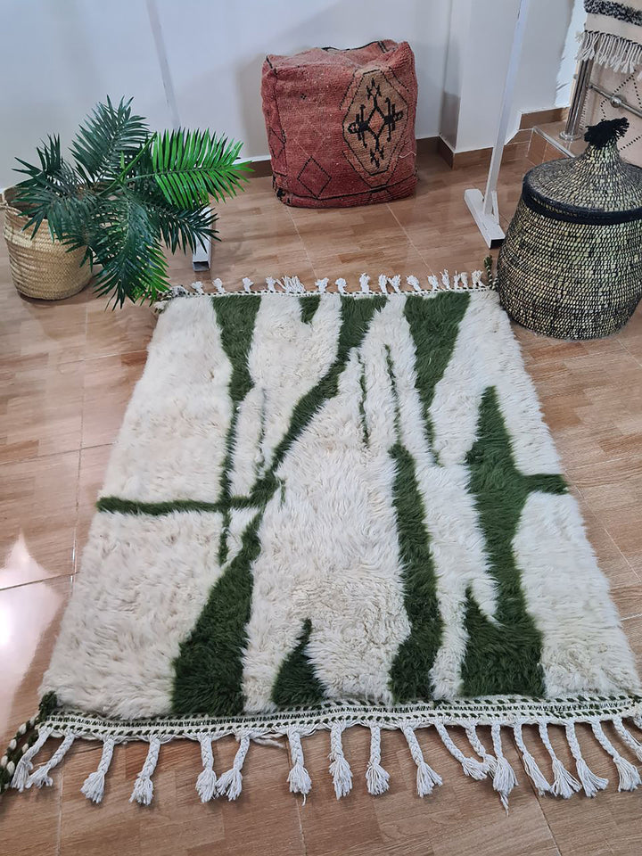 UNIQUE small berber rug, Handmade Rug , 3x5ft Moroccan Rug, 3x5ft Rug, Beniourain Wool Rug, Geometric Rug, Handwoven Rug, Area Rug